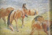 Franz Marc Graing Horses i (mk34) oil on canvas